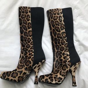 Dolce & Gabbana Leopard Pony Hair Boots